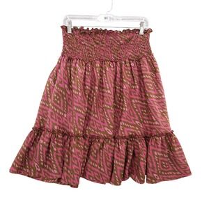 Joie x A Pea in the Pod Smocked Skirt Maternity Ruffle‎ Hem Silk Size S